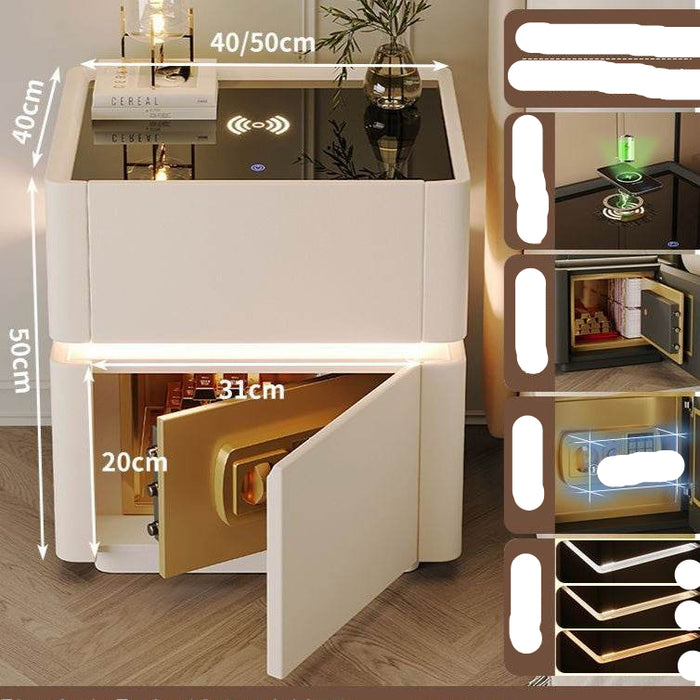 Smart Bedside Table Safe Integrated Bedroom Luxury Wireless Charging Storage Cabinet - Dio Kollections