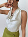 Elegant Sleeveless Satin Shirt for Spring/Summer Top Blouse - Dio Kollections