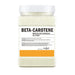 Jar of beta-carotene jelly mask with label on a white background