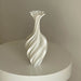 Large Twisted Silk White Art Vase - Modern Nordic Decor - Dio Kollections