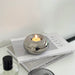 Modern Electroplated Ceramic Silver Round Candle Holder for Elegant Home Decor - Dio Kollections