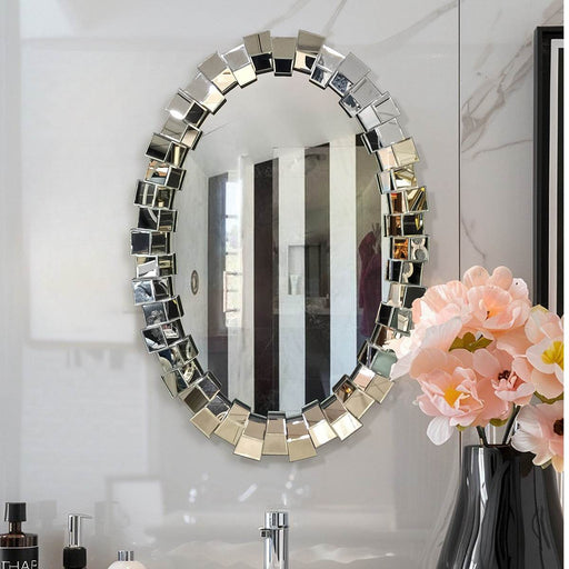 Decorative French Luxury Concave Convex Three-Dimensional Wall-Mounted Oval Mirror - Dio Kollections