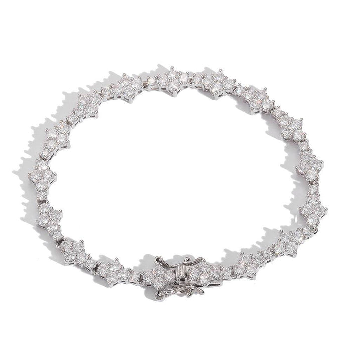 Floral Mixed Set Unisex Tennis Bracelet in Gold and Silver - Dio Kollections