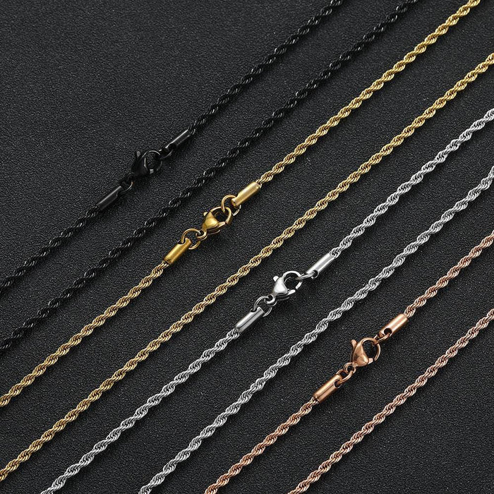 Dio Twist Chain in Stainless Steel - Versatile Lengths & Colors - Dio Kollections