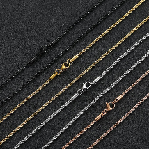 Dio Twist Chain in Stainless Steel - Versatile Lengths & Colors - Dio Kollections
