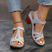 Summer New Solid Color Fish Mouth Thick Heel One-Way Buckle Strap High Heel Sandals - Dio Kollections