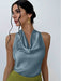 Elegant Sleeveless Satin Shirt for Spring/Summer Top Blouse - Dio Kollections