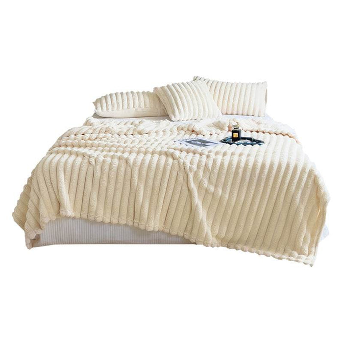 Rabbit Velvet Blanket Solid Color Summer Season Bedding Thickened Warm Milk Velvet Blanket Flannel Cover Blanket Nap Sofa Blanket - Dio Kollections