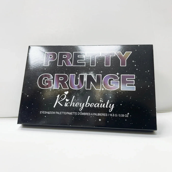 Eyeshadow palette with 'Pretty Grunge' and 'Richeybeauty' text on a white background