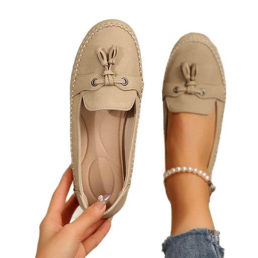 Dio Stitching Women's Flat Loafers Slip-on Beanie Shoes - Dio Kollections