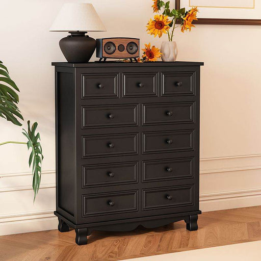 Black Modern Chest Drawers Bedroom Solid Wood Type Locker Living Room Storage Cabinet - Dio Kollections