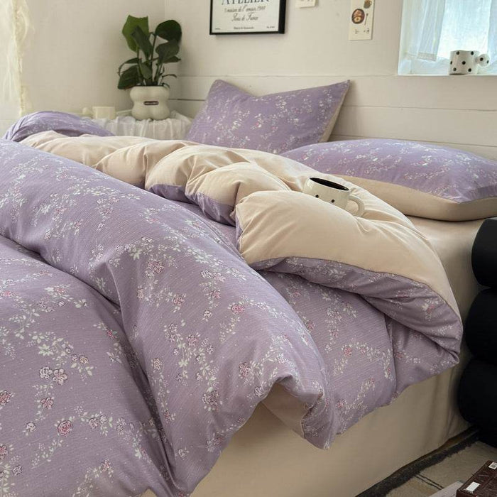 Four-Piece Cotton Double-Layer Gauze Set Bed Sheet Quilt Cover Washed Cotton Double-Layer Gauze Set - Dio Kollections