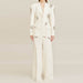 Elegant Diamond Beaded Blazer & Wide Leg Pants Set - Dio Kollections