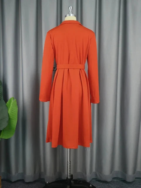 Office Dresses for Women Long Sleeve Button Down Notched Lapel Waist Belt A Line Midi Dresses Elegant Work Business Church Wear   .1 ౹ 209 sold - Dio Kollections