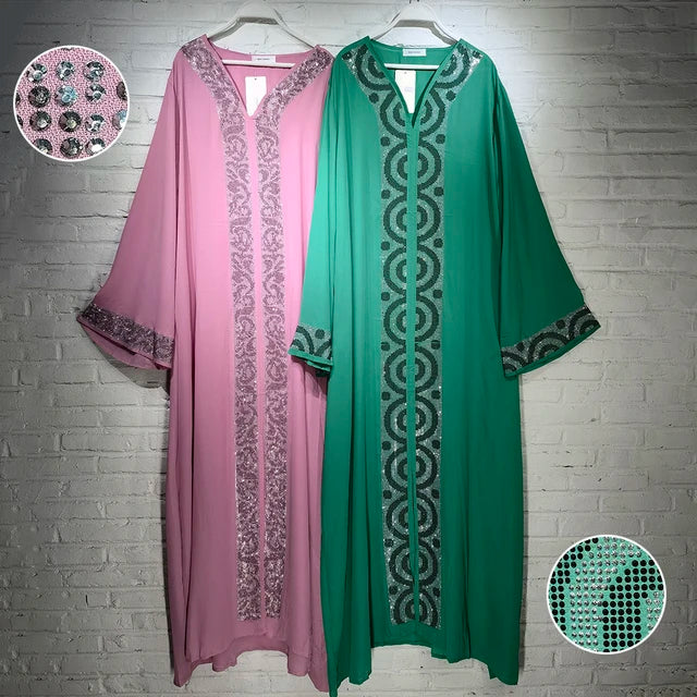 Dio Muslim Luxury Ramadan Sallah Artificial Stone Decorative Caftan Dress - Dio Kollections