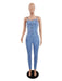 Dio Summer Blue Denim Backless Jumpsuit - Dio Kollections