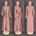 Dio Dubai Kaftan Jalabiya Flare Sleeve Abaya  Turkey Ramadan Islam Robe Belt - Dio Kollections