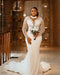 Dio Women's Plus Size African Gorgeous Sheer Neck Long Sleeve Mermaid Wedding Gown - Dio Kollections