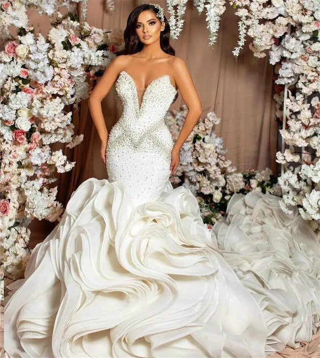 Dio Elegant Mermaid Crystal Beaded Diamond Luxury Wedding Gown Dio Kollections Dio Elegant Mermaid Crystal Beaded Diamond Luxury Wedding Gown Dio Kollections