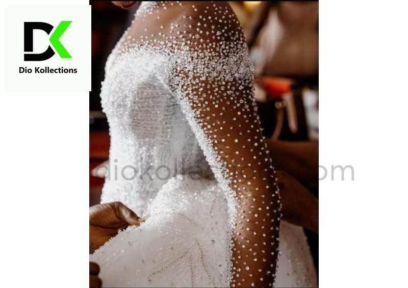 Charming Sheer Neck Long Sleeves Heavy Beaded Mermaid Wedding Dresses Dio Kollections Charming Sheer Neck Long Sleeves Heavy Beaded Mermaid Wedding Dresses Dio Kollections
