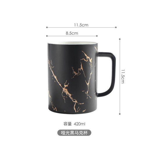Nordic Light Luxury Gold Stone Pattern Large Ceramic Mug - Dio Kollections